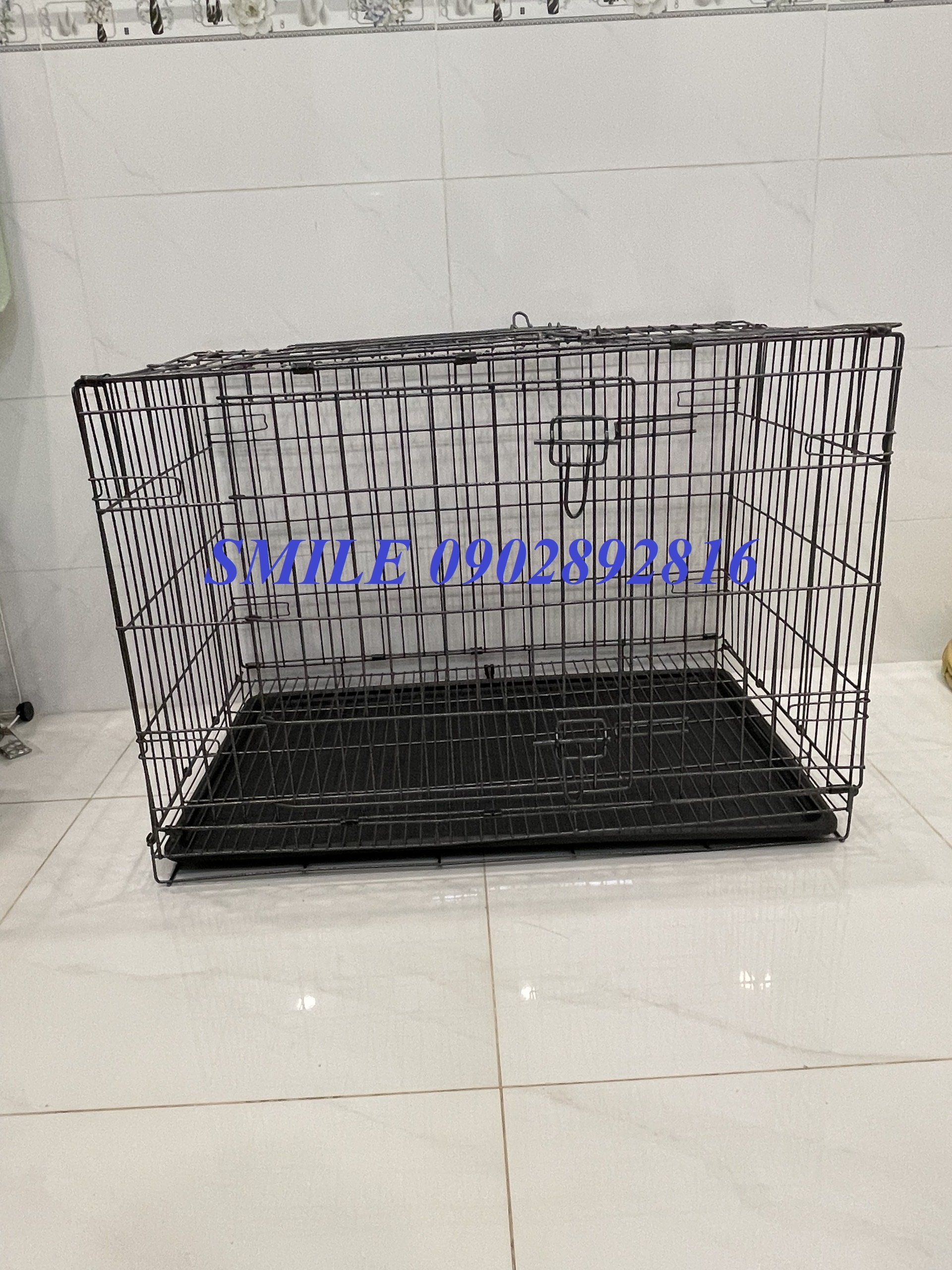 [THỰC TẾ] CHUỒNG CHÓ VÂN ĐÁ SIZE LỚN NAN SIÊU DÀY 90X60X65CM GẤP GỌN TIỆN LỢI DÀNH CHO PET LỚN