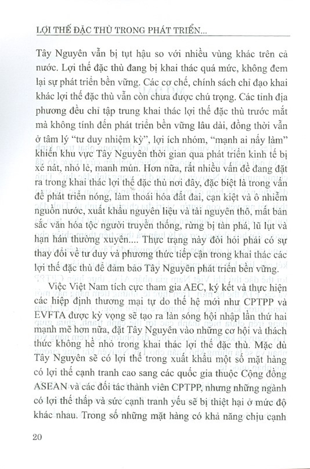 Lợi Thế Đặc Thù Trong Phát Triển Kinh Tế Tây Nguyên (Sách Chuyên Khảo)