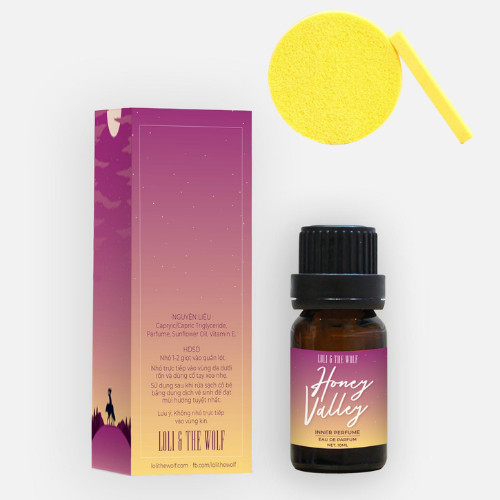 Nước hoa vùng kín nữ Honey Valley LOLI & THE WOLF chai chấm 10ml, Tặng Kèm Mút Rửa Mặt
