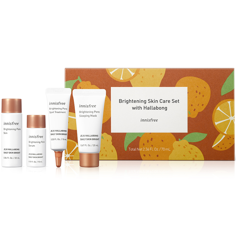 Bộ Sản Phẩm Chăm Sóc Dưỡng Sáng Da Và Se Khít Lỗ Chân Lông Innisfree Brightening Skin Care Set