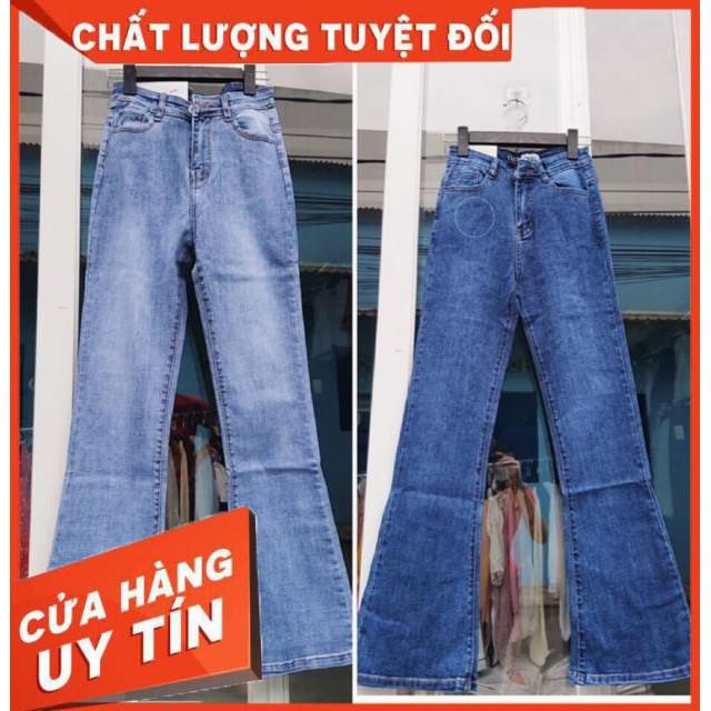 QUẦN ỐNG BASS LOE DÁNG DÀI CHẤT JEANS SIÊU ĐẸP- ảnh thật shop chụp