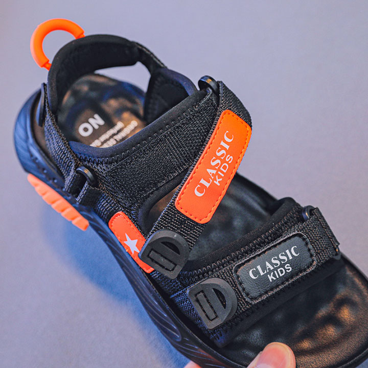 Giày sandal cho bé trai từ 3-12 tuổi màu đen nhẹ êm SA15