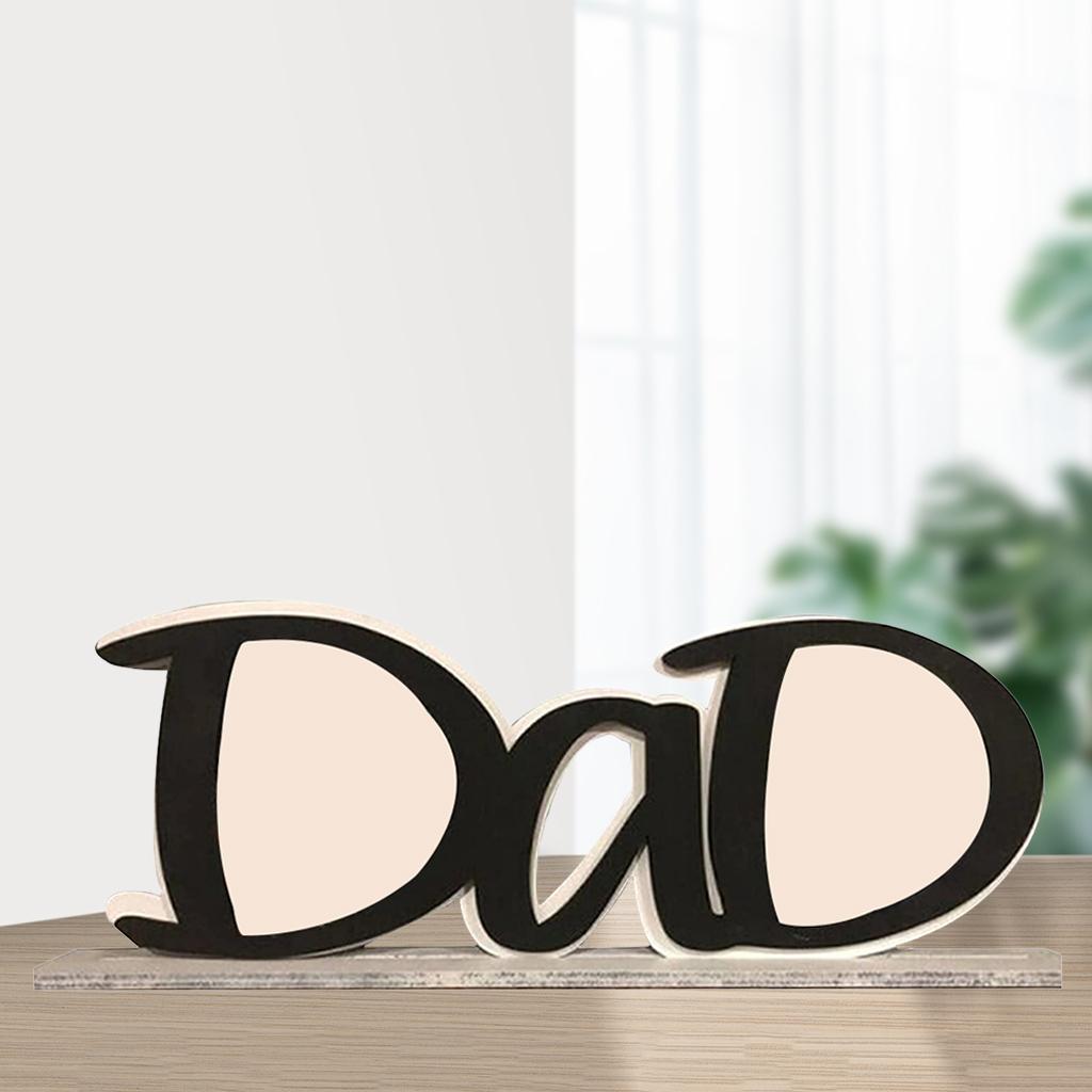 Wood Picture Frames Dad/Papa Letters Photo Clip Picture Holder Desktop Ornament Father's Day Birthday Gifts