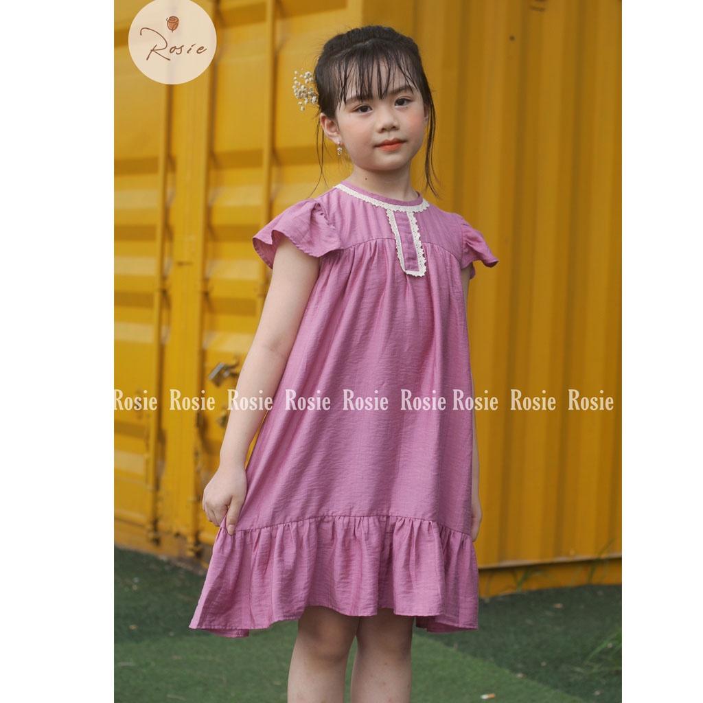 Váy cánh tiên hồng tím Pastel ROLIA Anne Dress Vintage chất vải mềm mát cho bé từ 9-38kg V32