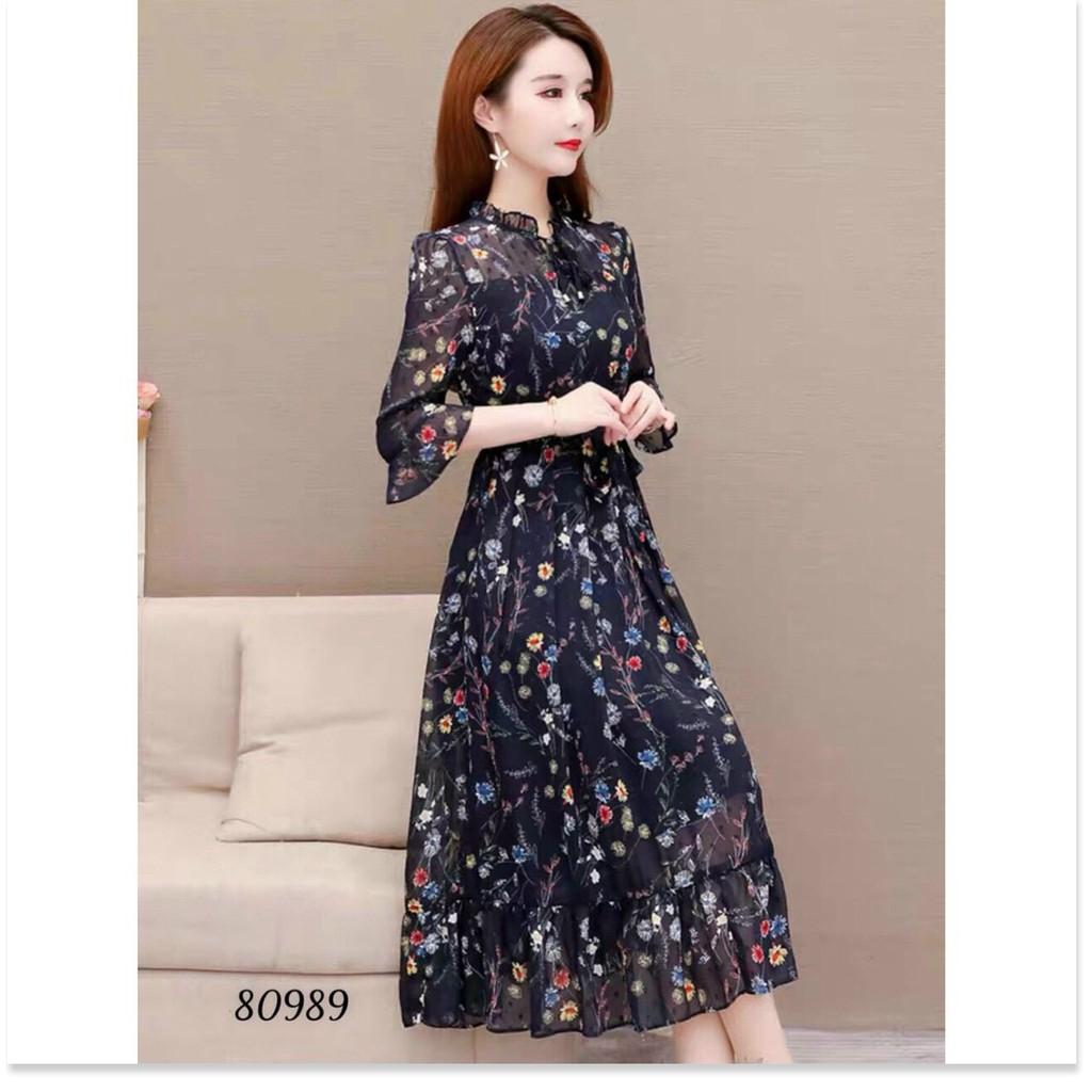 ĐẦM LỤA HOA NỮ CỰC HOT SANG TRỌNG CHO CÁC NÀNG HQ FASHION NEW