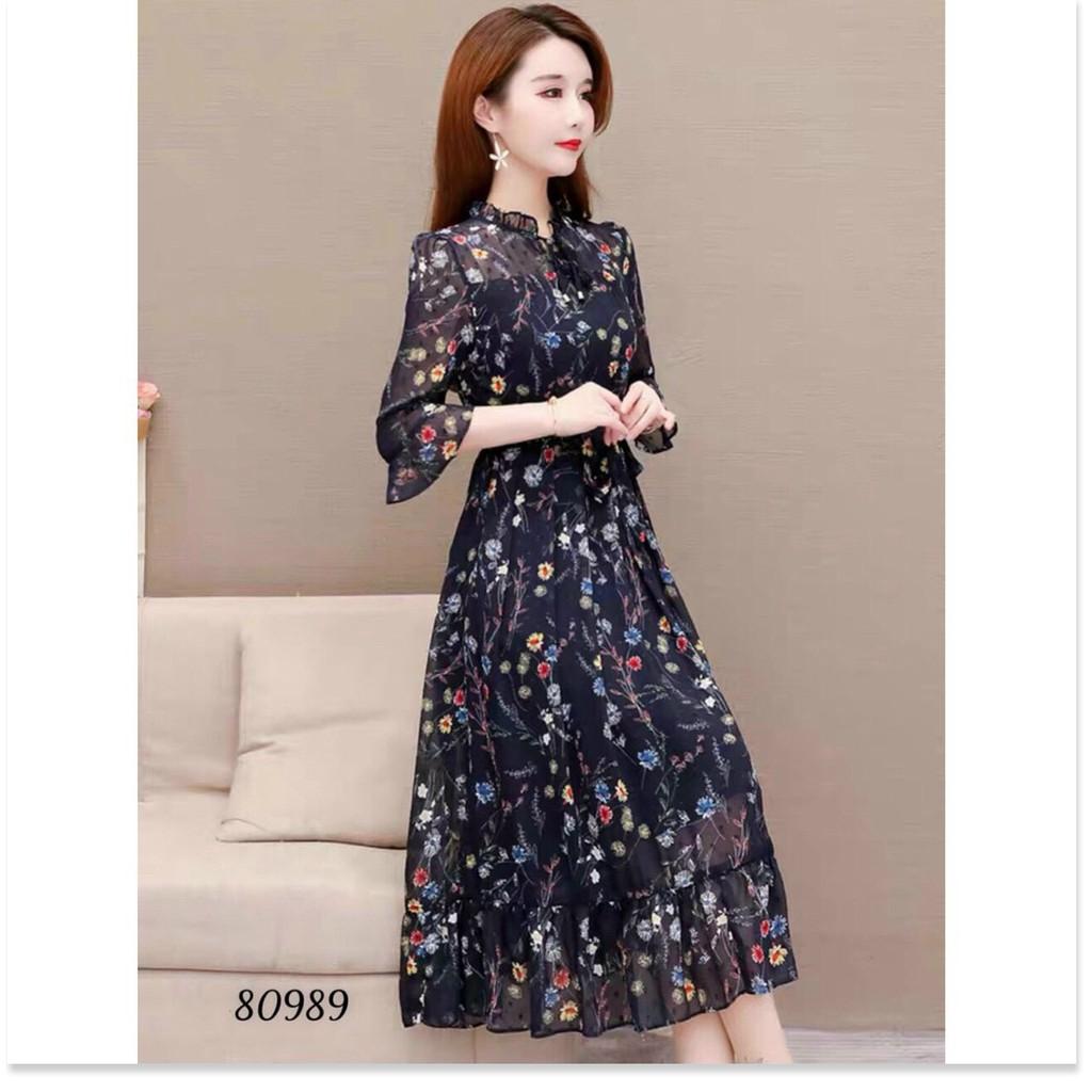 ĐẦM LỤA HOA NỮ CỰC HOT SANG TRỌNG CHO CÁC NÀNG HQ FASHION NEW