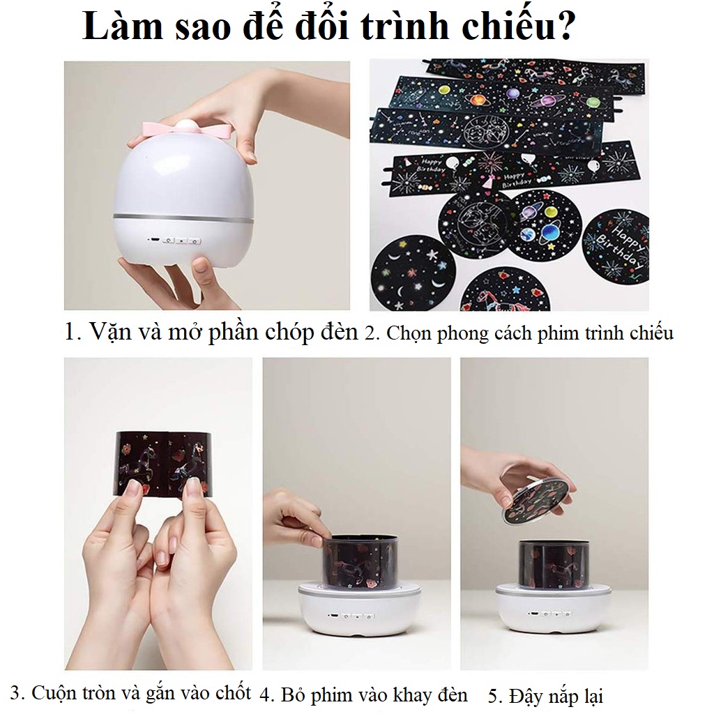 Set 6 cuộn phim dùng cho Đèn chiếu ngàn sao SPEVI, đa dạng thêm nội dung cho các cuộn phim đi kèm Đèn chiếu ngàn sao