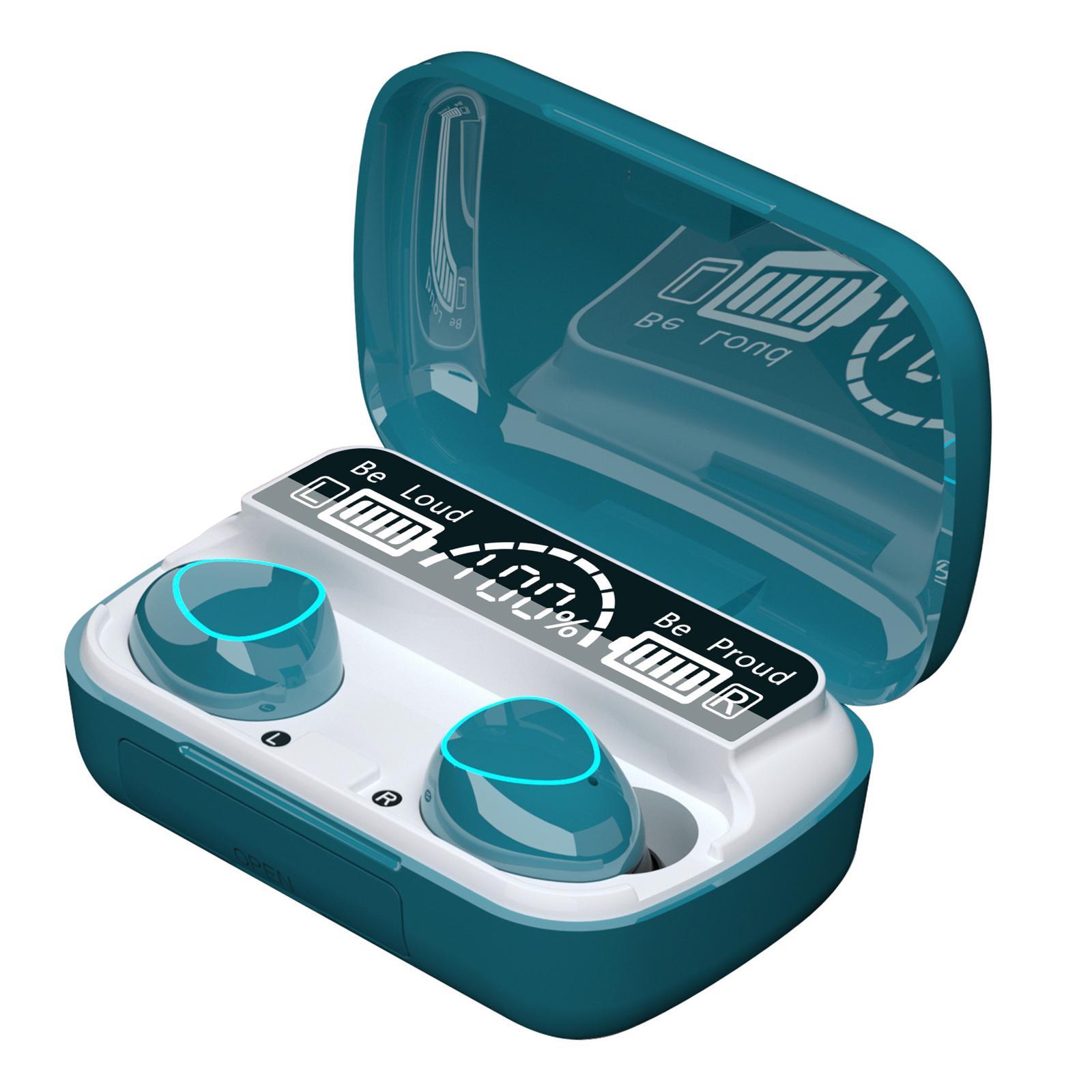 Wireless Headphones Earbuds LED Display HiFi 2000mAh for Laptop