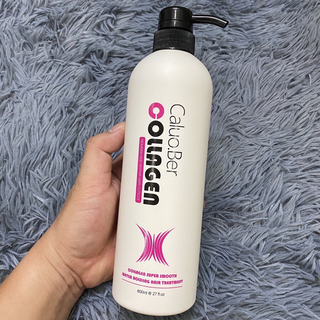 COLAGEN tươi phục hồi tóc hư tổn Supper Smooth Water Holding Hair Treatment CALUO.BER 800ml