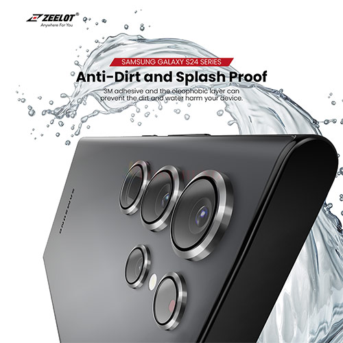 Dán Camera cường lực viền màu chống va đập Zeelot Pishield Lens Protector S24 Ultra - Hàng chính hãng