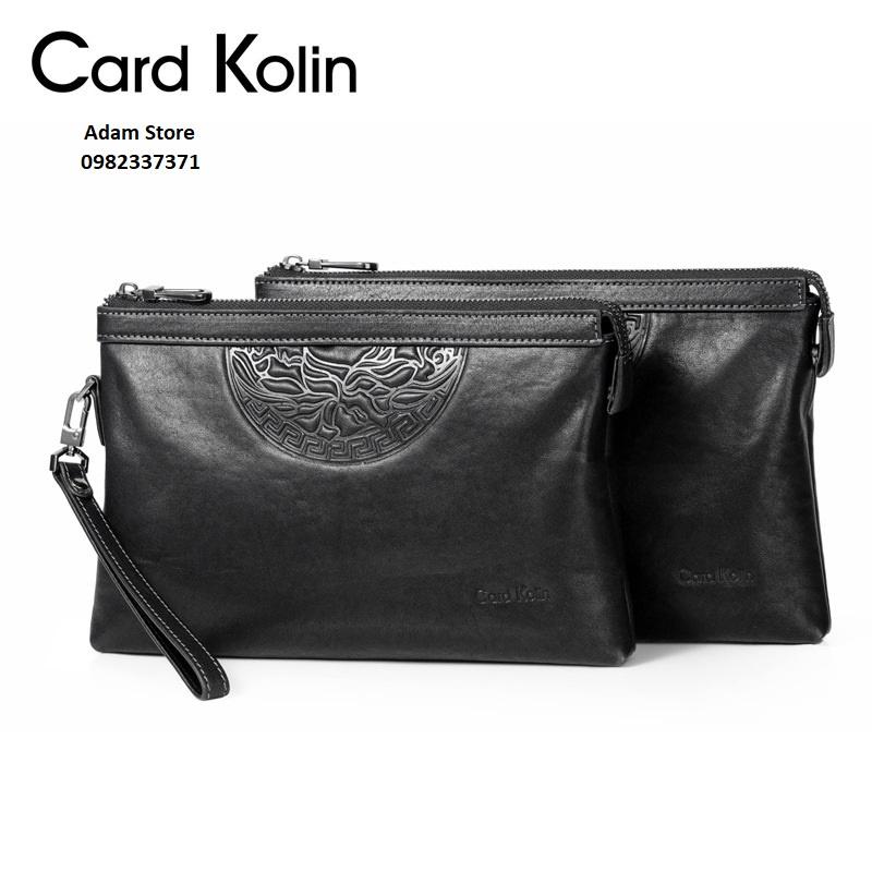 Ví Cầm Tay Da Bò Thật Cao Cấp, Clutch Nam Hàng Hiệu CARD KOLIN