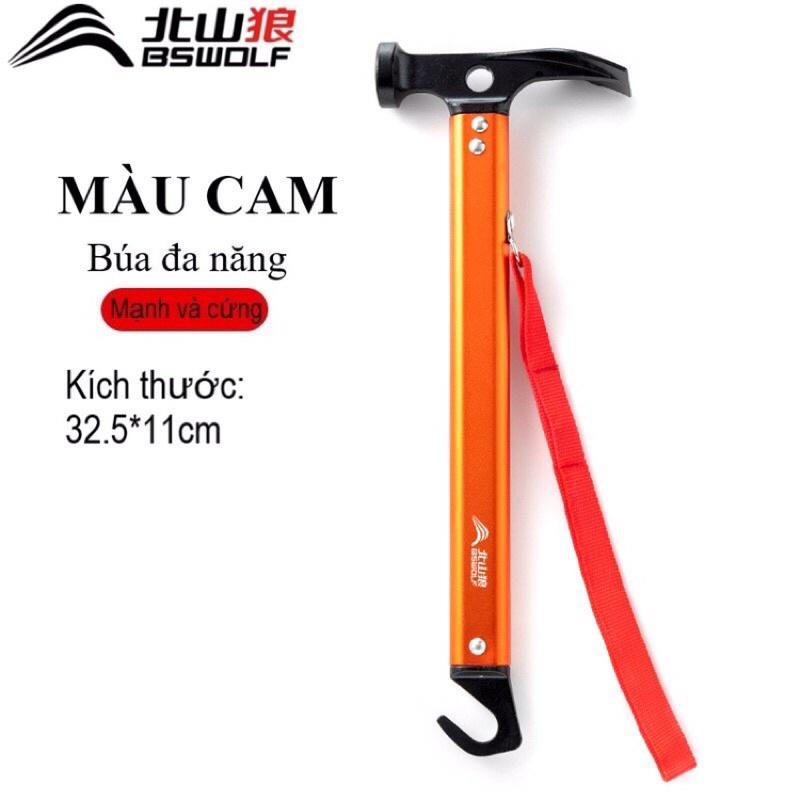 Búa Đa Năng Đóng Đinh Dã Ngoại Thép BSWOLF-PJ130,Sử dụng cắm trại, camping, du lịch.Tiện Lợi