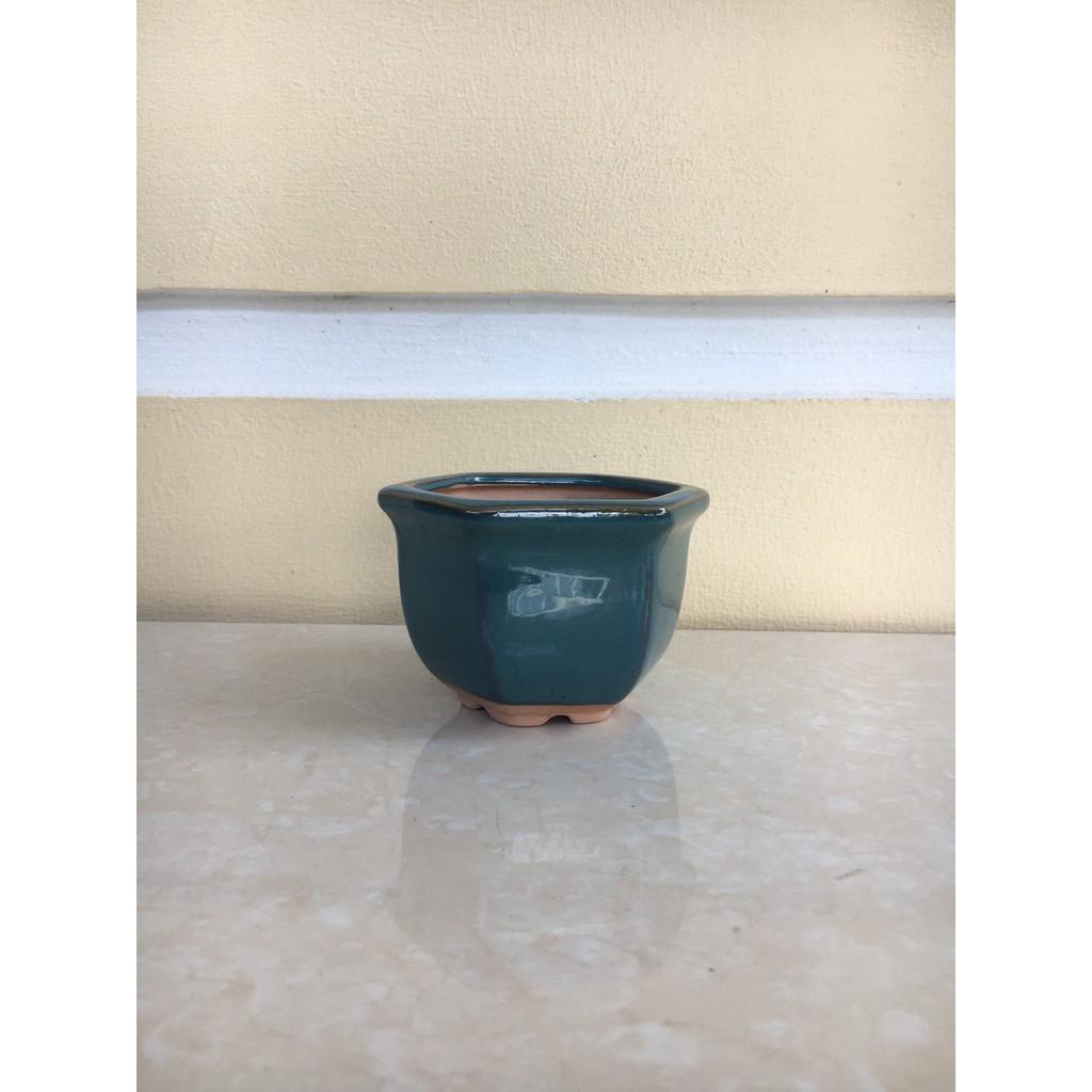 Hình ảnh Chậu bonsai Lục giác mini men hỏa biến gốm Bát tràng 1 size BM-63