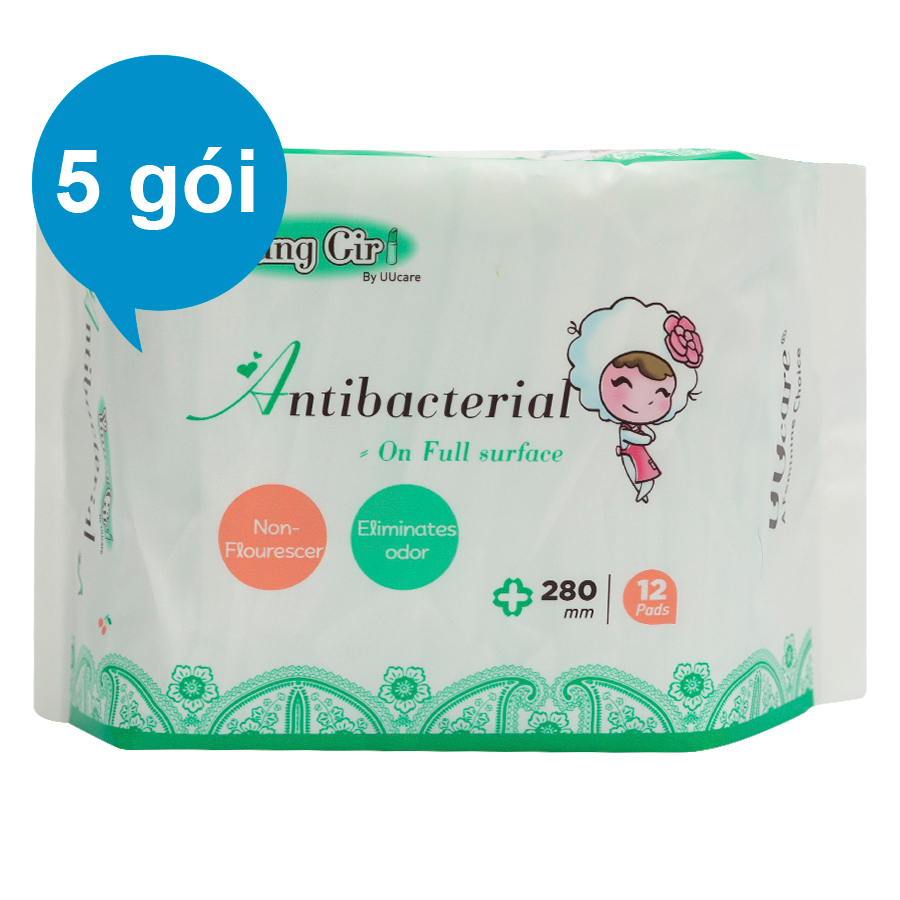 Combo 5 Gói Băng Vệ Sinh Uucare Young Girl Ngày Và Đêm 280mm