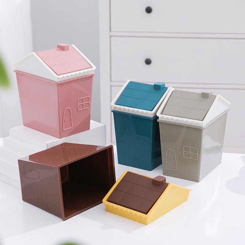 Sáng tạo, Mini Dễ thương, Máy tính để bàn Thùng rác, Nhà nhựa, Bàn ký túc xá, Cận cảnh