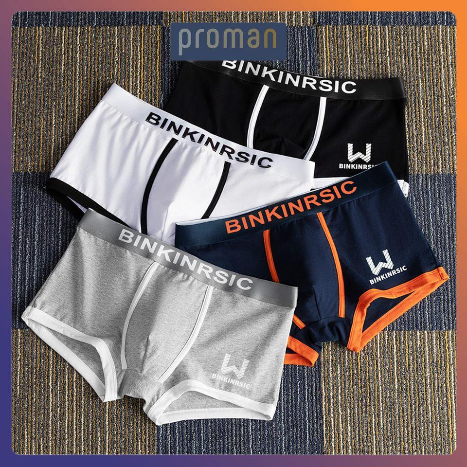 Quần lót nam boxer cao cấp Cotton, Quần sịp nam cotton boxer BINKIN co giãn 4 chiều hàng xuất khẩu SD09 SL02 - PROMAN