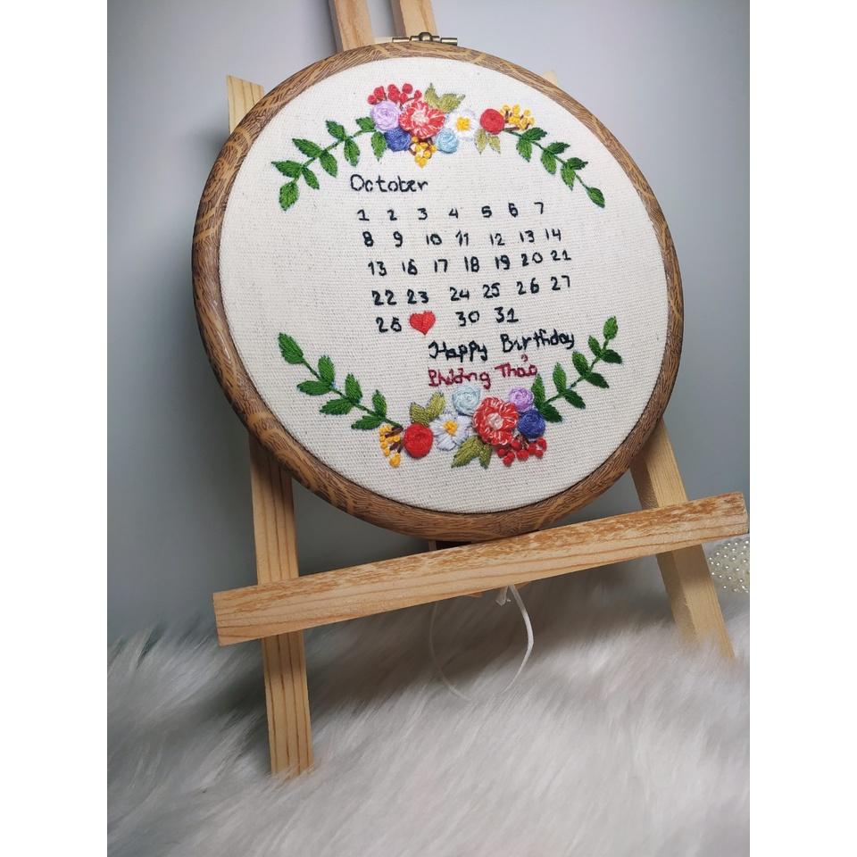 Sản phẩm Thành Phẩm Tranh Thêu Tay Kỷ Niệm Sinh Nhật Quà Tặng Happy Birthday - Bách hóa Na Na