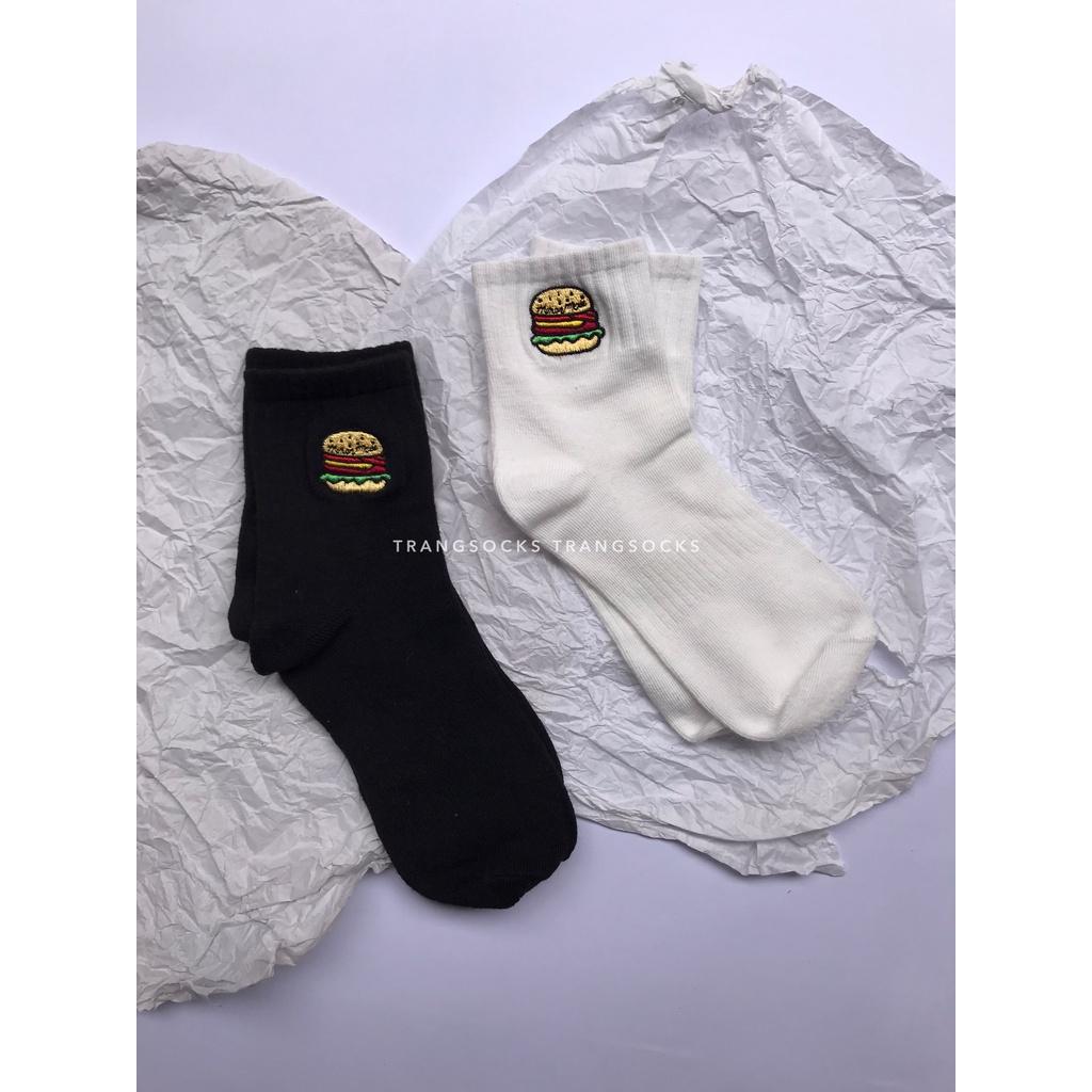 Tất vớ cao cổ hoạ tiết thêu hình Humburger