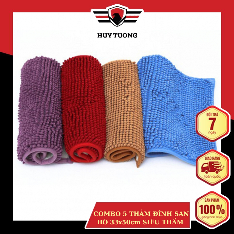 Bộ 5 thảm san hô siêu thấm , mềm mịn cao cấp - giao màu ngẫu nhiên