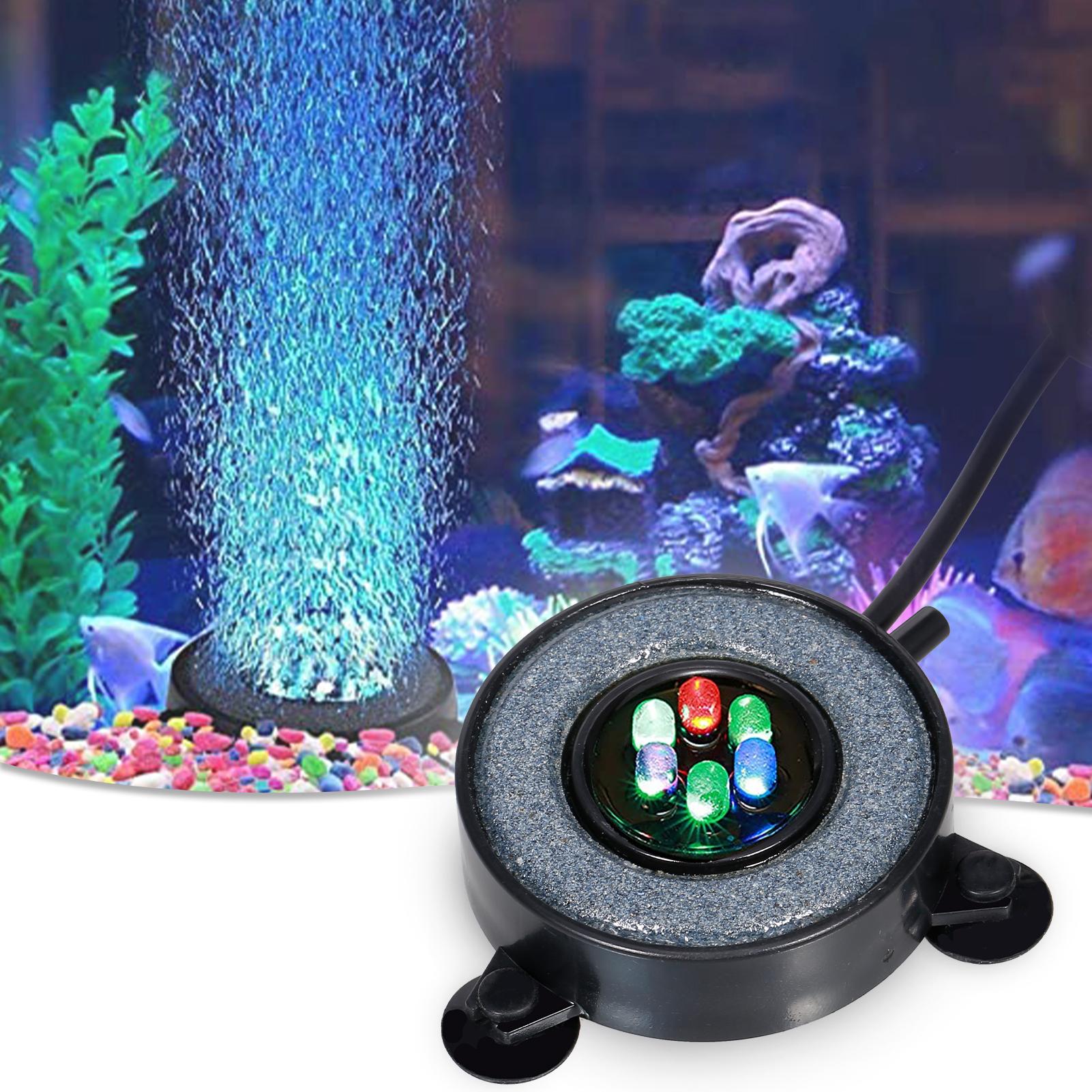 Đĩa đá bơm bong bóng trang trí cho hồ cá có đèn led
