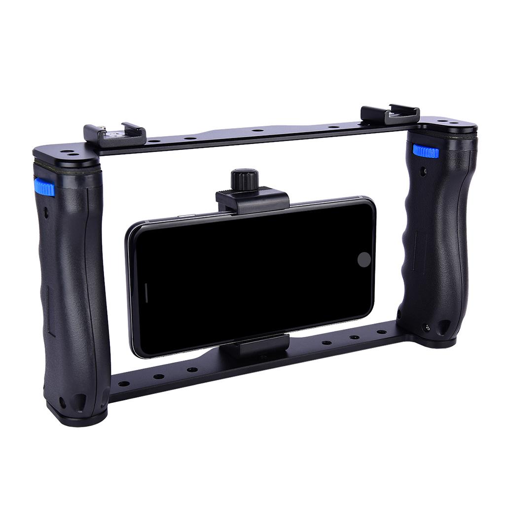 Smartphone Video Rig, Mobile Phone Movies Mount Handle Grip Stabilizer, Filmmaking Recording Rig Case for Filmmaker Videographer