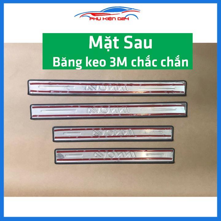 Bộ ốp bậc cửa trong ngoài Innova 2008-2009-2010-2011-2012-2013-2014-2015-2016 Inox chống trầy xe