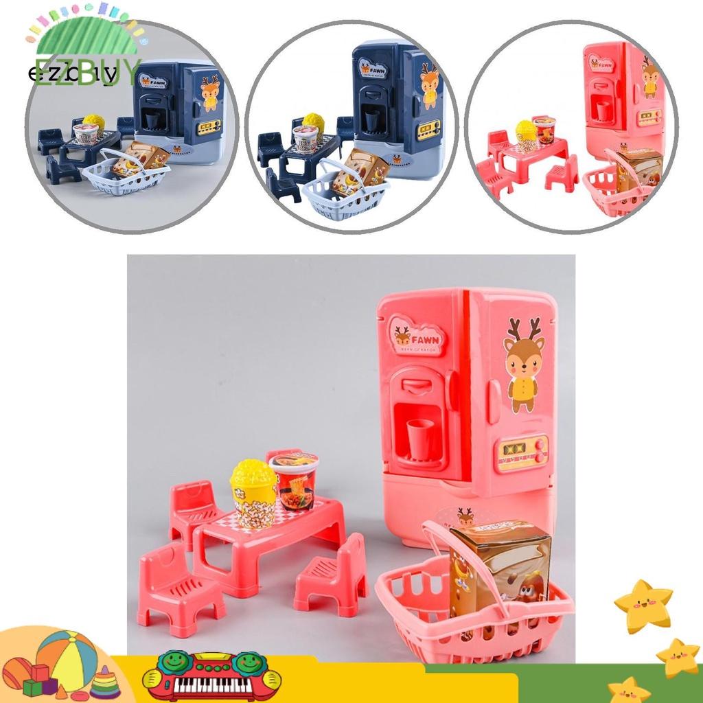 Bộ đồ chơi bàn ghế tủ lạnh nhiều màu sắc giáo dục sớm cho bé