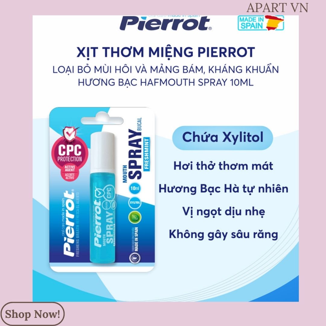 Nước xịt thơm miệng, diệt khuẩn PIERROT MOUTH SPRAY 10ml