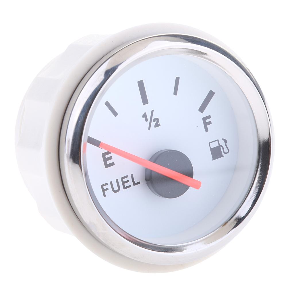Waterproof Fuel Level Gauge Boat Marine Fuel Tank Level Gauge 52mm White