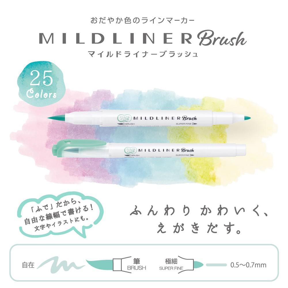 Viết Dạ Quang Zebra Mildliner Brush đầu cọ 10 MÀU MỚI