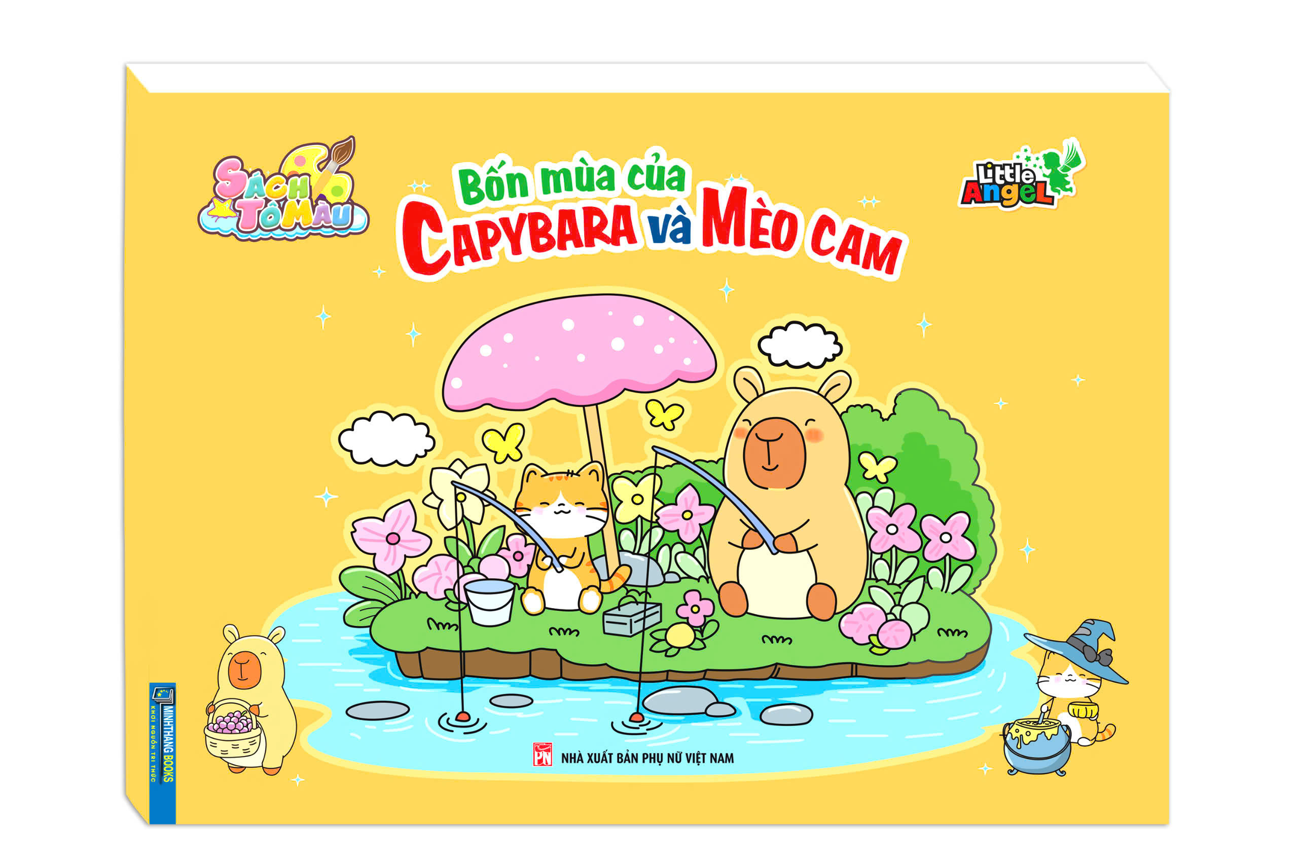 Sách Tô Màu - Bốn mùa của CAPYBARA và MÈO CAM