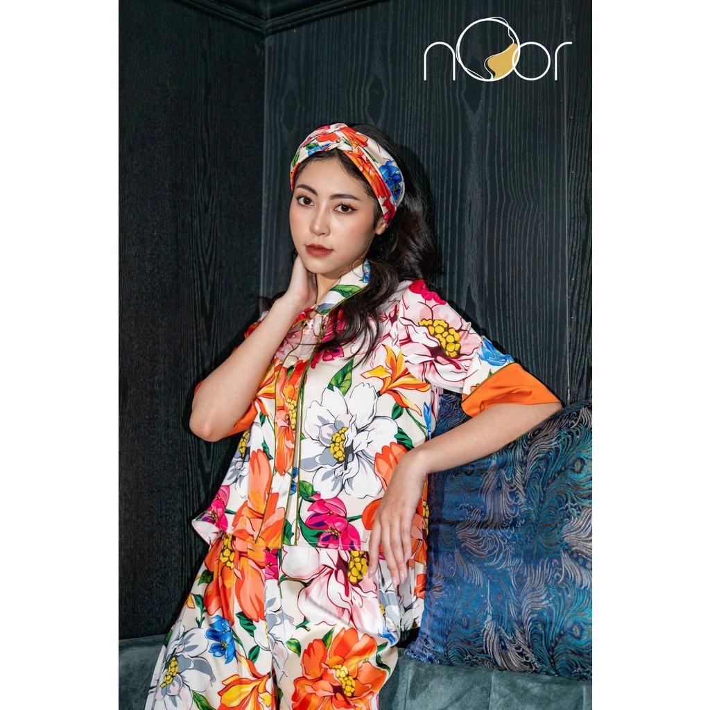 Turban Băng Đô Nữ Hoạ Tiết Lụa Cao Cấp Thương Hiệu nOor - NBD001