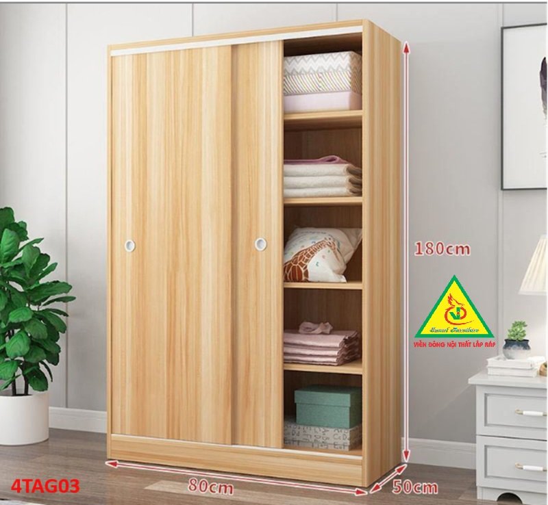 Tủ quần áo gỗ MDF 4TAG03 - Nội thất lắp ráp Viễn Đông ADV