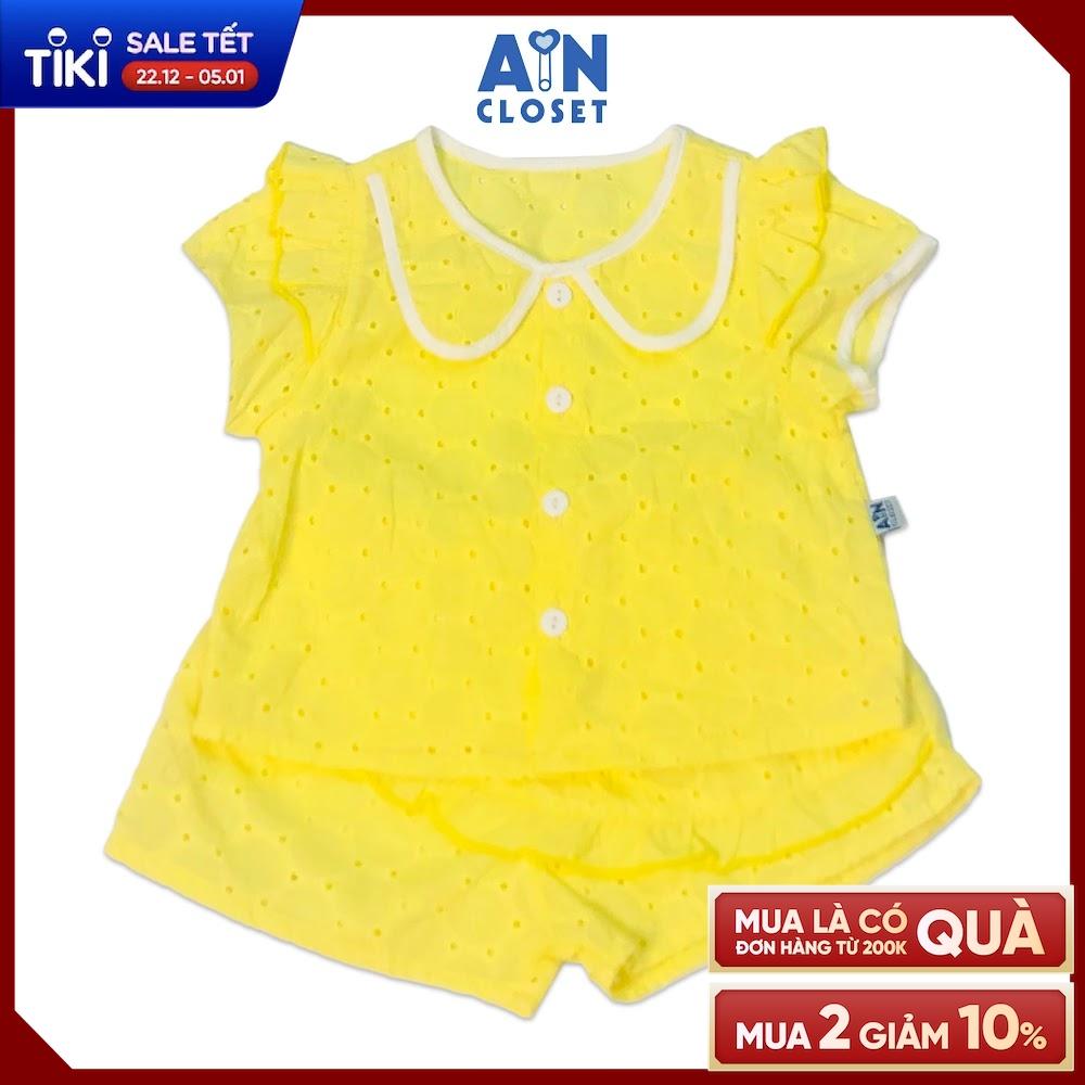 Bộ quần áo ngắn bé gái họa tiết Thêu vàng quần váy cotton boi - AICDBGZY1AJX - AIN Closet