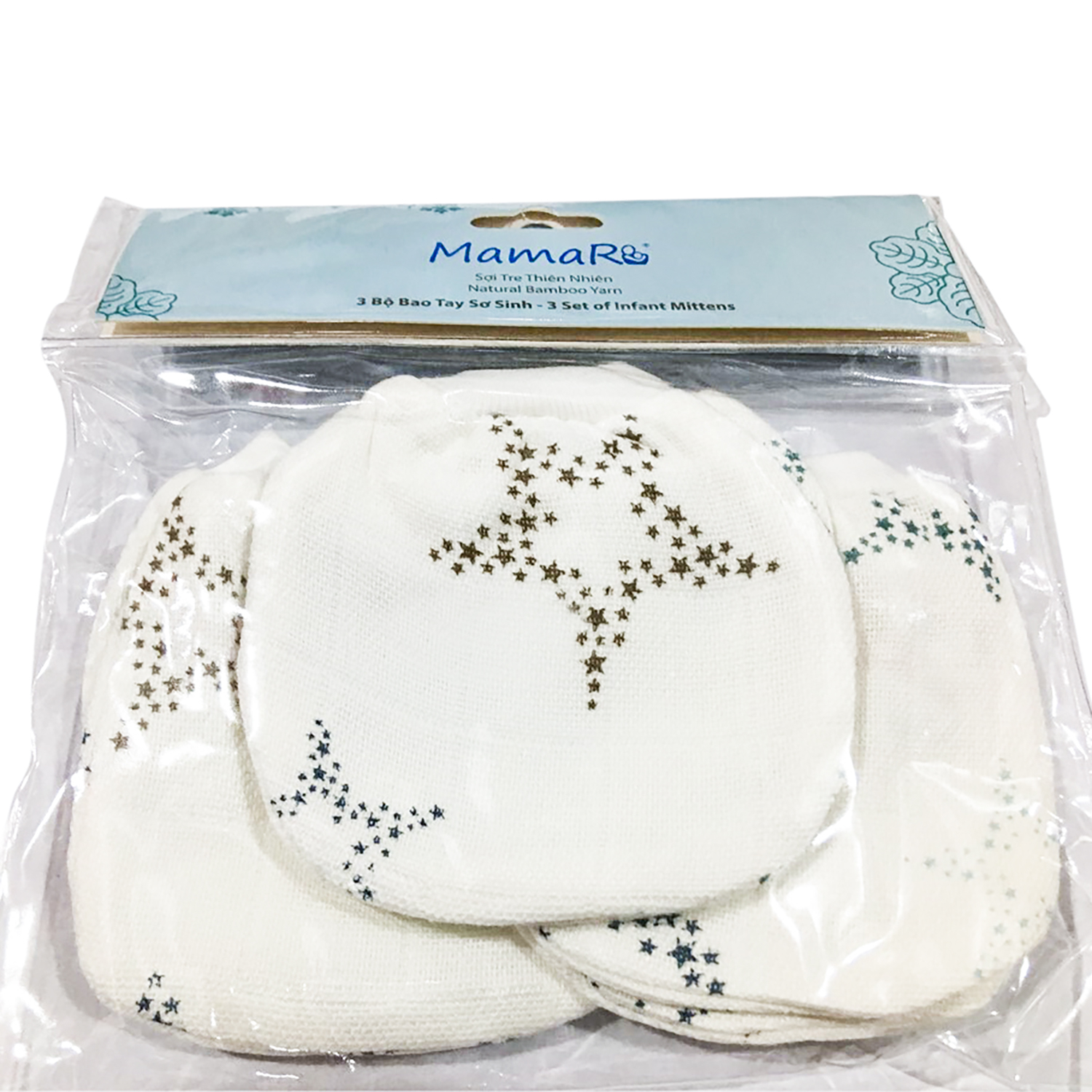 Bộ 3 cặp bao tay giữ ấm vải sợi tre cho bé mềm mại Mamaru MA-BT01 - Diệt khuẩn, hút ẩm tốt, kháng tia UV