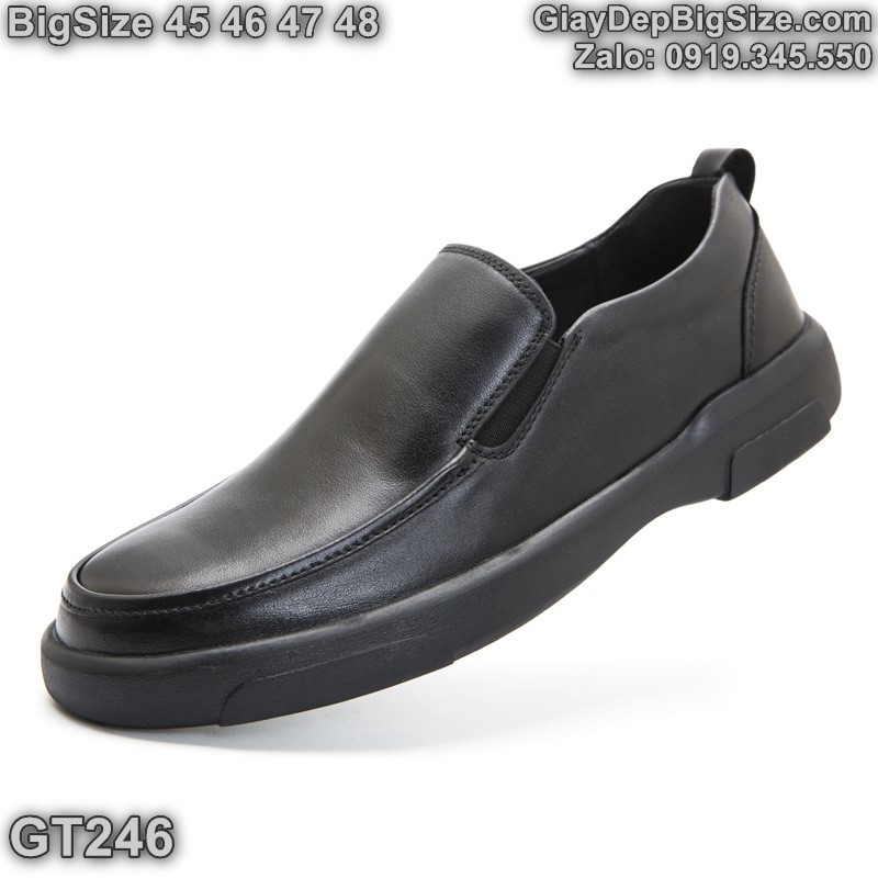 Giày da công sở, giày tây lười mũi tròn cỡ lớn 45 46 47 48 nam cao to chân ú bè. Big size leather shoes for wide feet