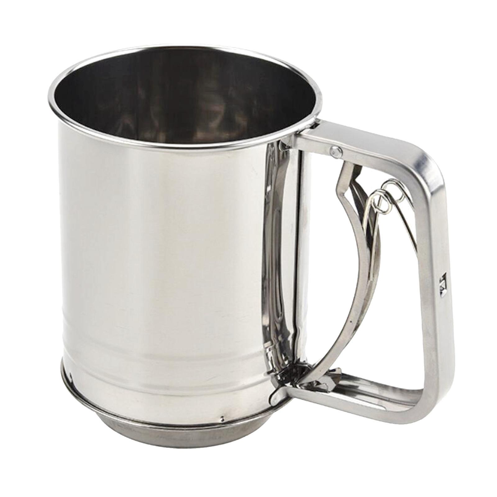 Stainless Steel Flour Sifter  3-Cup Shaker Double Layer
