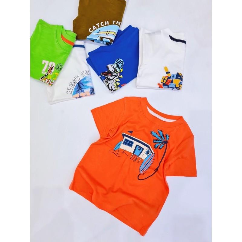 Áo phông ngắn tay cotton hàng Design xuất dư cho bé trai từ 1 tuổi đến 5 tuổi