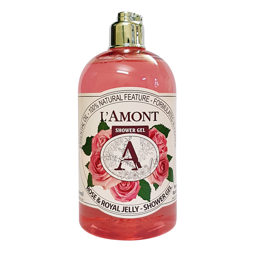 Combo 2 Sữa Tắm L'amont En Provence Rose Shower Gel (Hoa Hồng) và Strawberry Shower Gel (Dâu Tây) 500ml/chai