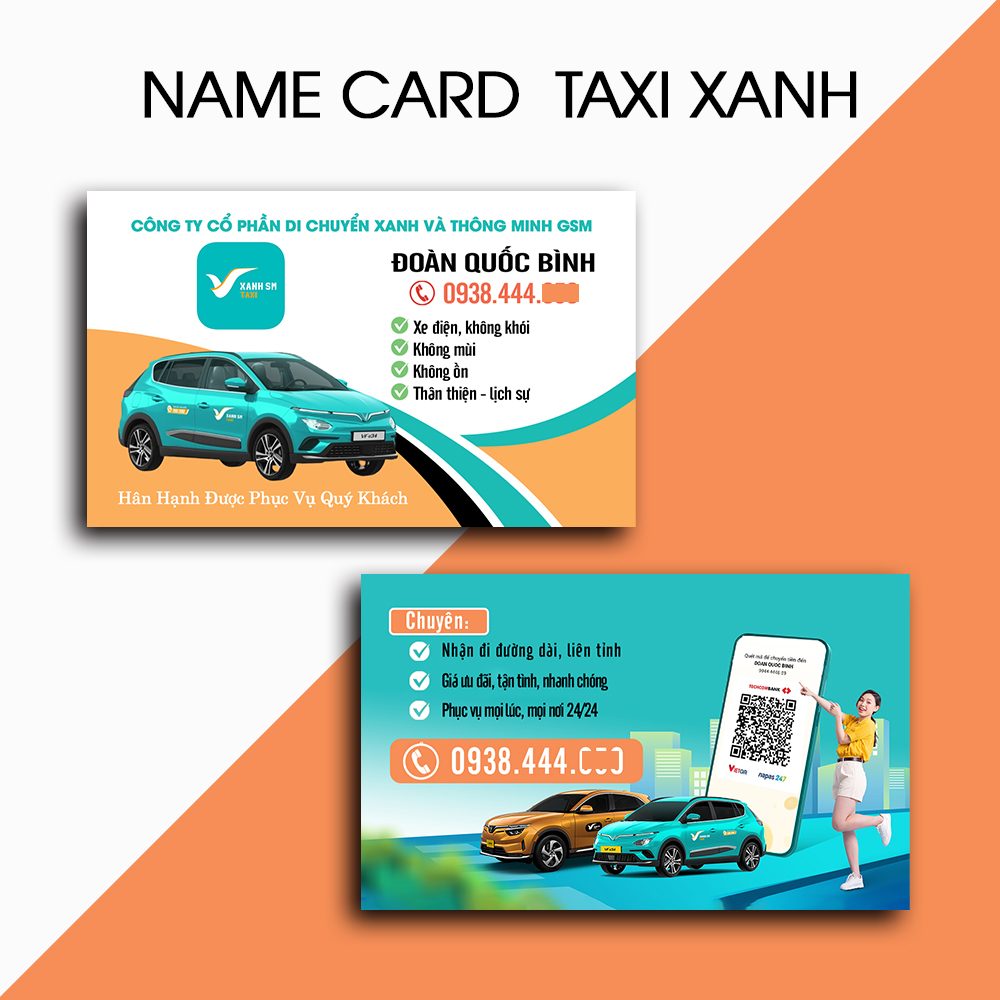 In Name Card - Danh Thiếp TAXI XANH SM | In Theo Yêu Cầu - MS: 111606
