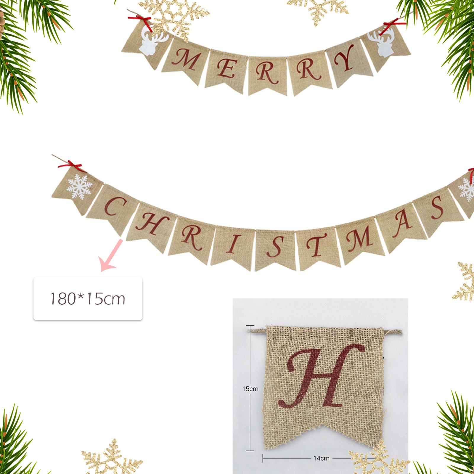 Băng rôn Merry Christmas Vải lanh, vải không dệt, sợi xe