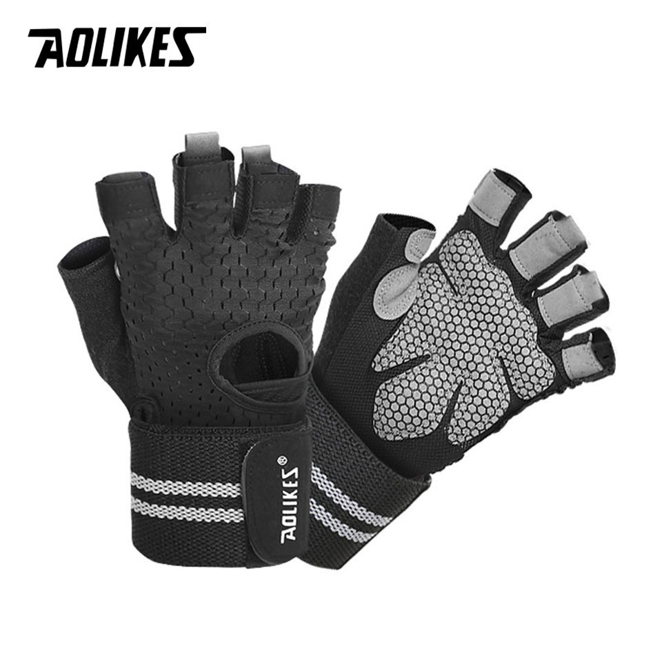 Găng tay tập gym có quấn cổ tay AOLIKES A-113B Fitness Gym Glove