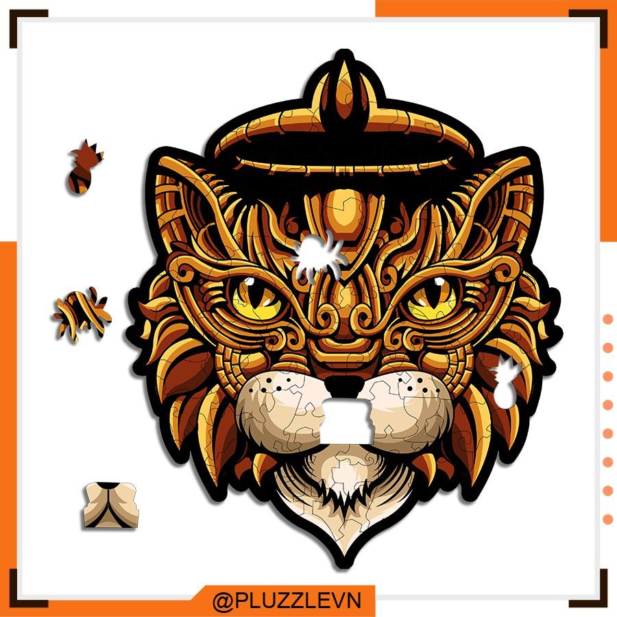 Bộ xếp hình gỗ đồ chơi puzzle ghép hình con vật độc đáo – Con Mèo Ai Cập - PZ113