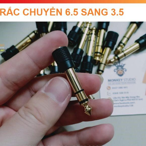 Jack chuyển 6.5 sang 3.5  Mạ Vàng Chuyển Đối Tín Hiệu Âm Thanh Chất Lượng Cực Cao