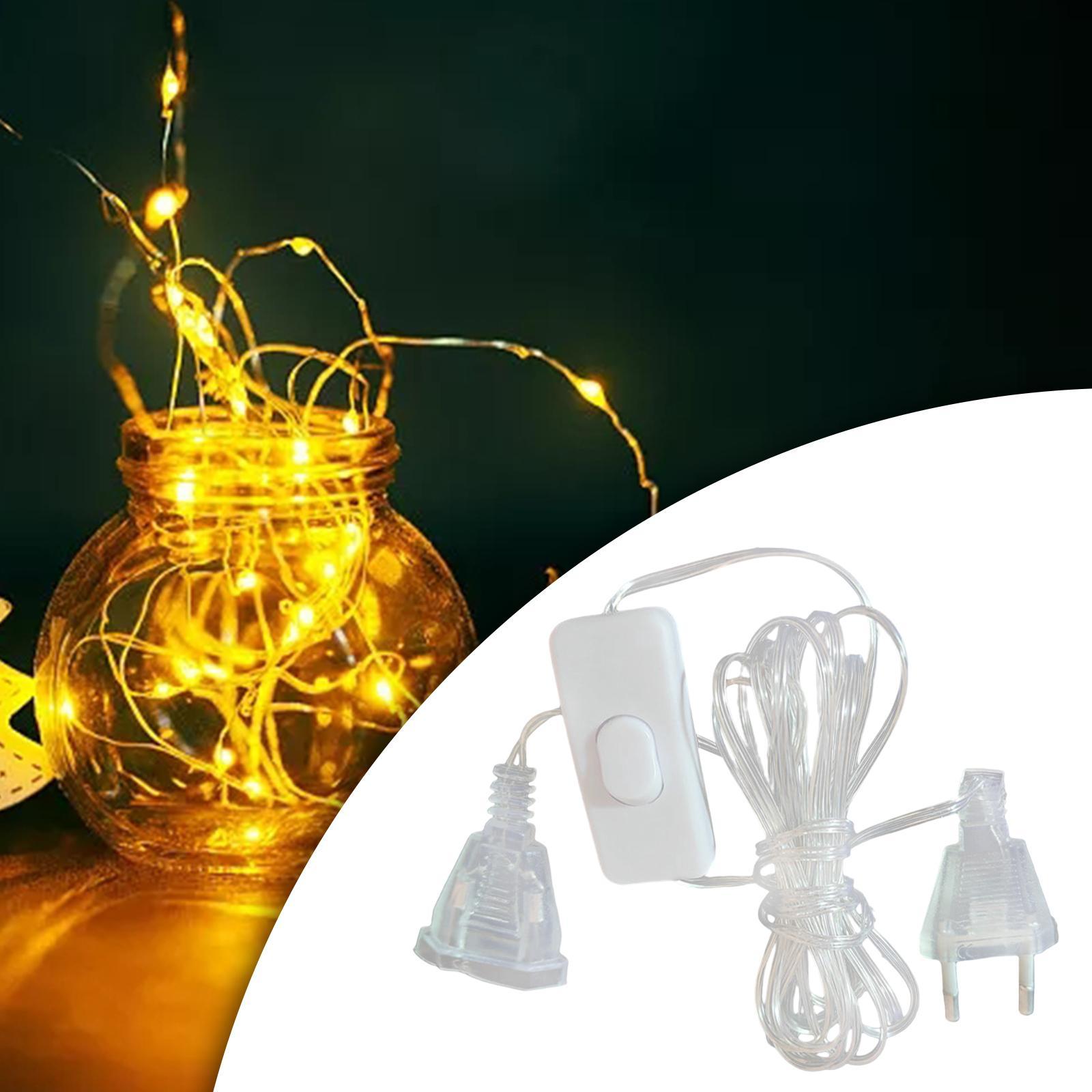 LED Light Power Extension Cord Extension Cable Plug Connector for Holiday