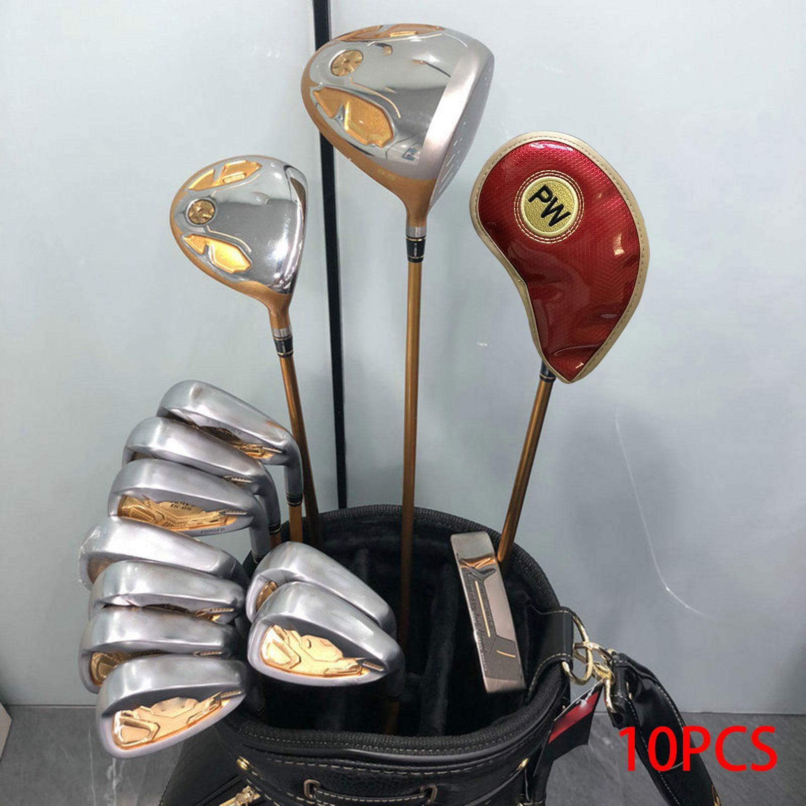 10x Golf Iron Headcover PU Golf Club Head Cover Golf Wedge Iron Protective Headcover for Unisex