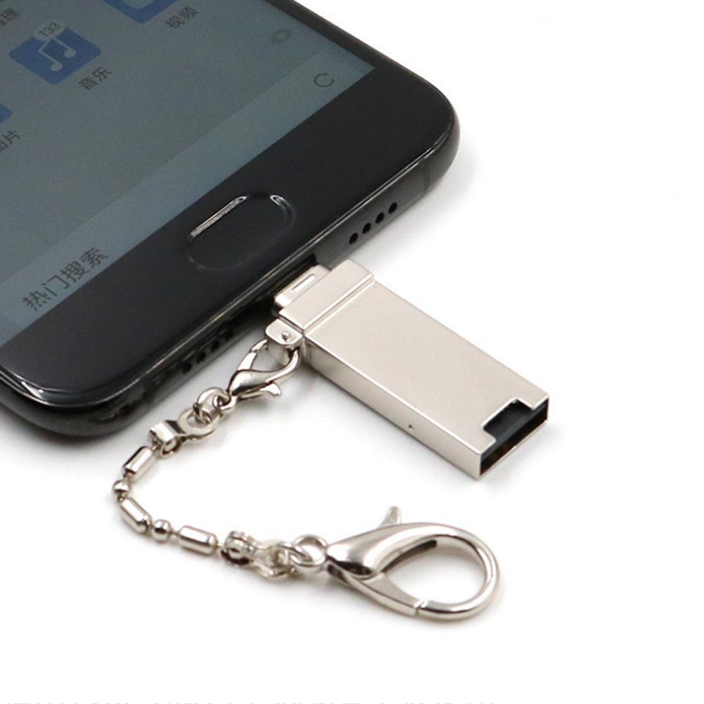 Móc Khóa USB 2 Trong 1 Giắc Cắm Type C Và Đầu Đọc Thẻ Nhớ TF/SD