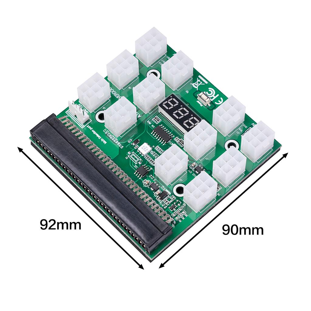 12V 12 Breakout Board and 6 Pin to 6+2 pin Cables, Server Power Supply Breakout Board adapters for Miner Ethereum Mining