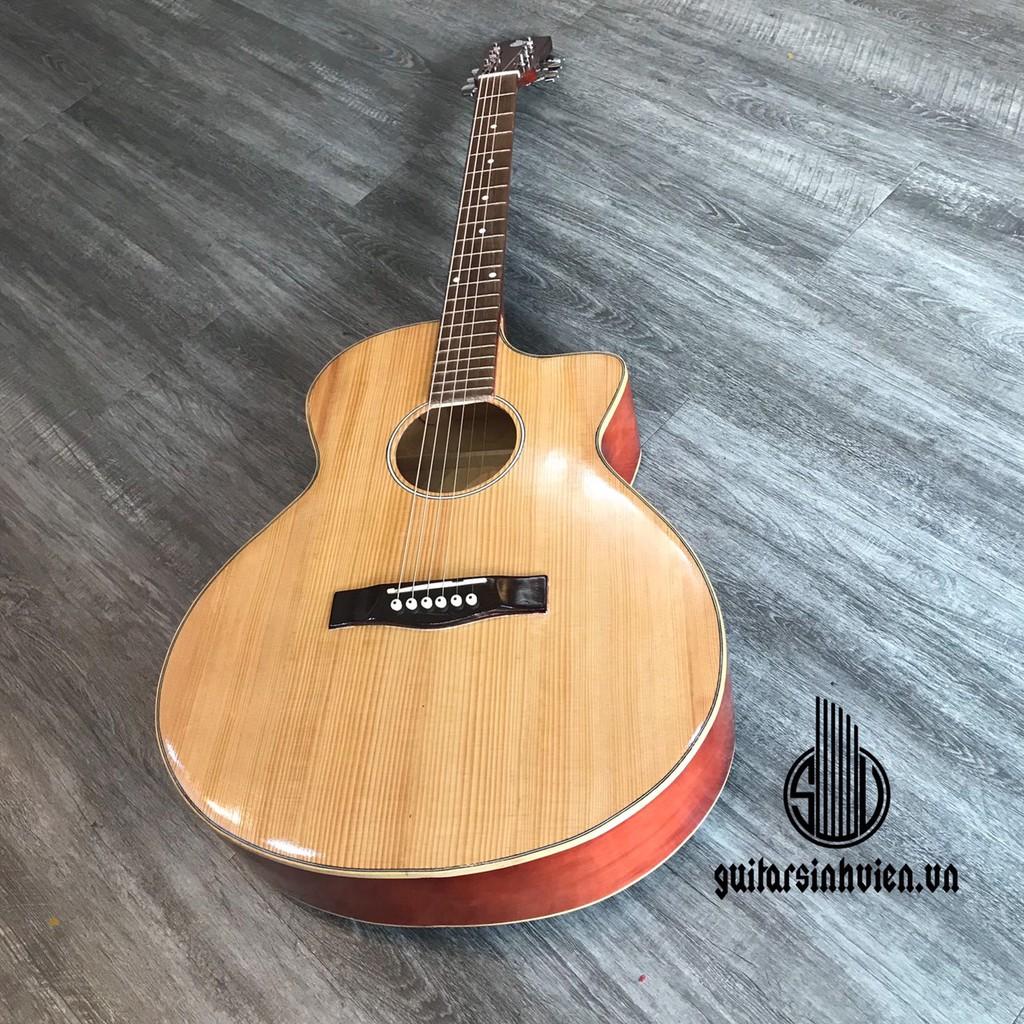 Đàn guitar SVA1 acoustic có ty màu gỗ - tặng bao da, capo và các phụ kiện khác
