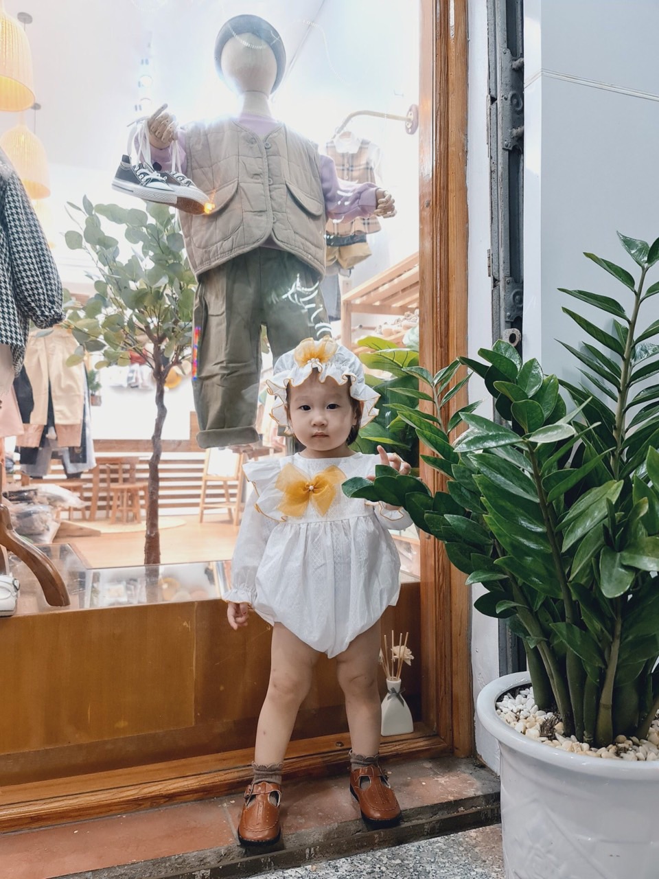 Bodysuit Nơ Handmade Bé Gái 3 Đến 12kg, Áo Liền Quần Bé Gái Chất Thô Nhật [A406